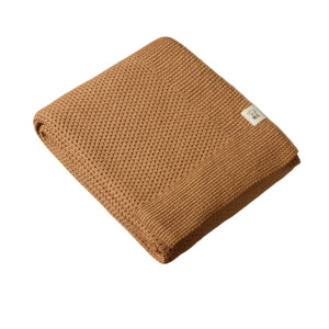 Merino Knit Blanket | Caramel