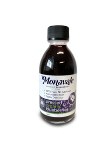 Box of 12 x 200ml Monavale Pressed Organic Blueberries