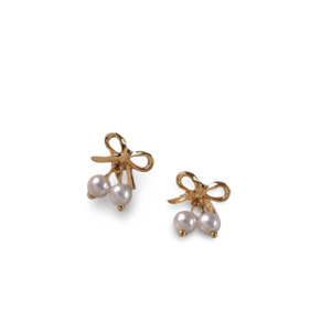 Products: Sophia Grace Pearl Bow Earrings - mon cherie cherie