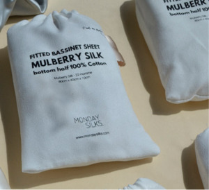 Baby Silk Collection: Silk Bassinet Sheet Fitted (Half) - Nude