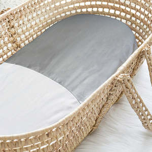Baby Silk Collection: Silk Bassinet Sheet Fitted (Half) - Light Grey