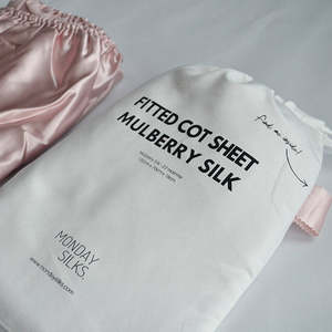 Baby Silk Collection: Silk Cot Sheet Fitted - Pink Petal