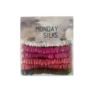 Silk Scrunchies: Skinny Silk Scrunchies - Summer 6 Pack