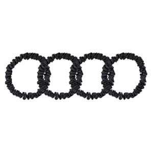 Skinny Silk Scrunchies - Black + 4 Pack
