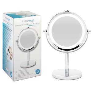 Home: BODYSENSE PEDESTAL CHROME MIRROR LED - 5X