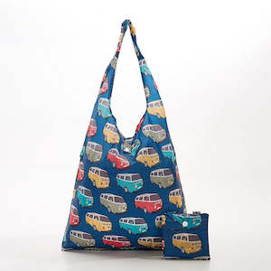 Eco Chic: FOLDABLE SHOPPER - TEAL CAMPER VANS