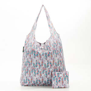 Eco Chic: FOLDABLE SHOPPER - WHITE FEATHER