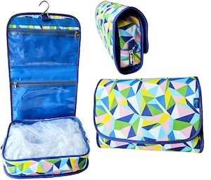 Toilet Bags: TOILET BAG WOMENS - ABSTRACT - HANGING ROLL UP