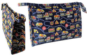 Toilet Bags: TOILET BAG KIDS - ROAD WORKS - CLUTCH