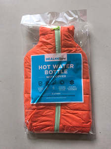 HEALTH + SURE HOT WATER BOTTLE 2L WITH ORANGE JACKET COVER
