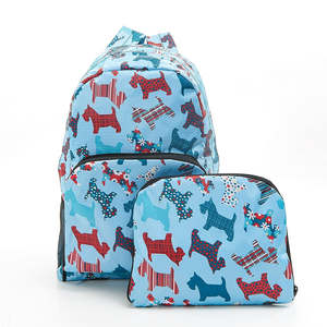 FOLDABLE BACKPACK - BLUE FLORAL SCOTTY D