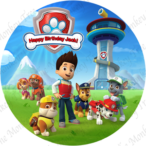 Paw Patrol Edible Cake Image Topper - can be personalised - The Monkey Tree