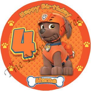 Paw Patrol Zuma Edible Cake Image - can be personalised - The Monkey Tree