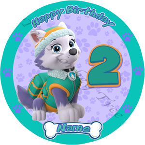 Paw Patrol Everest Edible Cake Image - can be personalised - The Monkey Tree