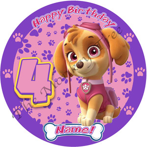 Paw Patrol Skye Edible Cake Image - can be personalised - The Monkey Tree