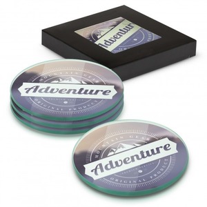 Products: Venice Glass Coaster Set of 4 Round – Full Colour