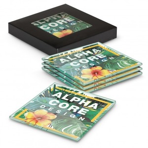 Products: Venice Glass Coaster Set of 4 Square – Full Colour