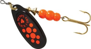 Freshwater Lures: Mepps - Black Fury Orange