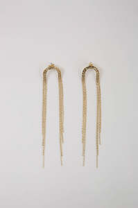 Earrings: fall earring / gold