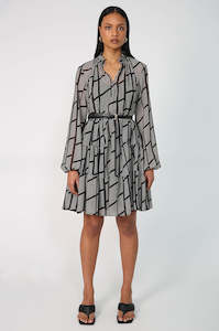 Style Steals: missive long sleeve dress / black|cream multi spot