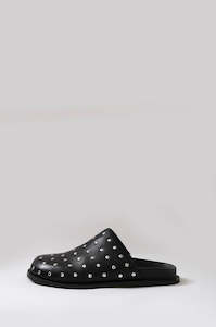 Shoes: stud loafer mule / black
