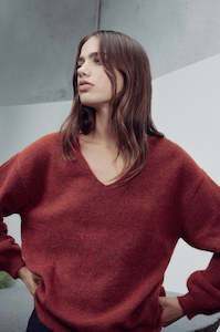 Sweater: twined sweater / sumac orange