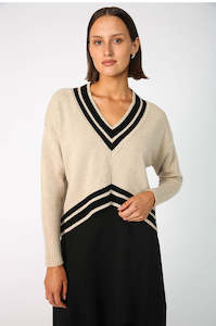 streak sweater / natural|black