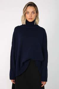 New: batched sweater / bright navy
