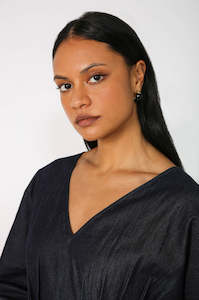 orbis dip earring / gold|black