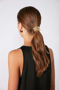 Accessories: dome hair tie set / gold