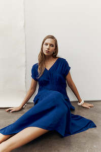 connection midi dress / cobalt blue