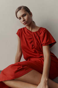 course midi dress / deep red