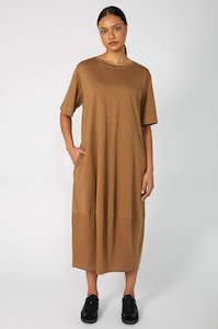 Dresses: spin dress / pecan brown