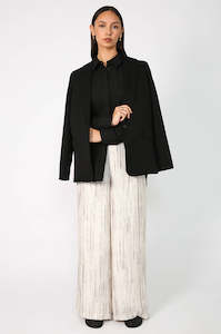Pants: ranging contrast pant / ivory marle