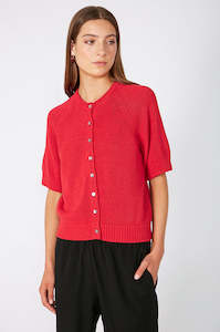 Knitwear: lea cardi / chilli red