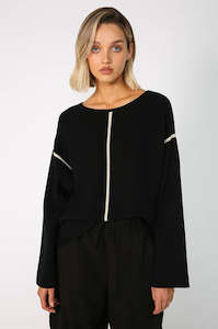 Knitwear: flint sweater / black|natural