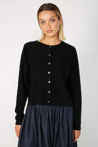 crisp cardi / black merino