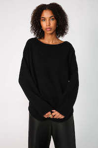 hollow sweater / black