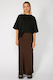 column bias maxi skirt / chocolate brown
