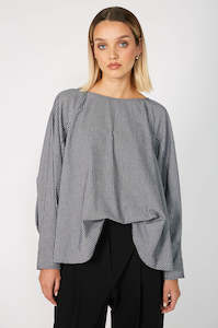 Last Chance: raven top / denim blue|white stripe