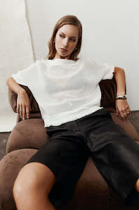 Most Loved: chord mesh top / white