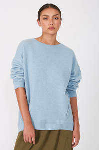line knit sweater / powder blue marle