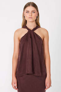 mr elevated top: nemesis sleeveless top / sangria