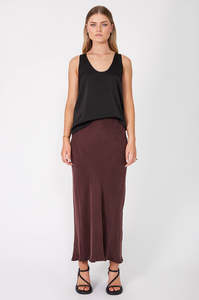 mr skirt: column bias maxi skirt / sangria