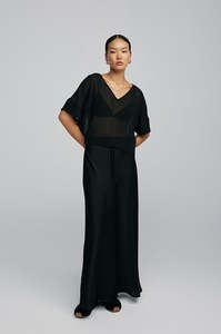 frame bias maxi skirt / black