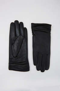 Accessories: luxe leather gloves / black
