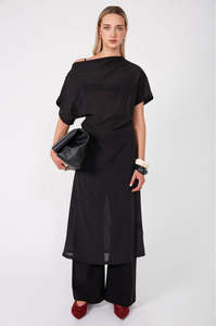 related midi dress / black