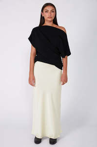 column bias maxi skirt / buttercream