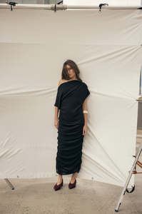 gathering skirt / black