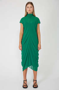 cove cap sleeve dress / emerald green